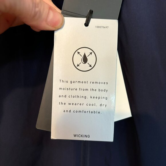 New RLX Ralph Lauren Golf Men's Wicking Full Zip Jacket M Navy $248 Stow Hood - Picture 8 of 14